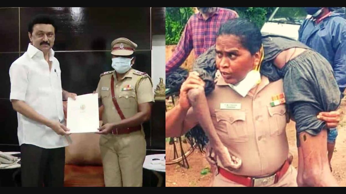Lady cop wows by carrying unconscious man on shoulders, Tamil Nadu ...