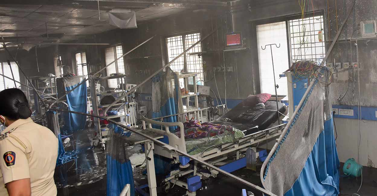 Charred remains at the ICU of Civil Hospital 