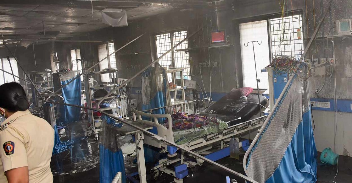 Charred remains at the ICU of Civil Hospital Charred remains at the ICU of Civil Hospital