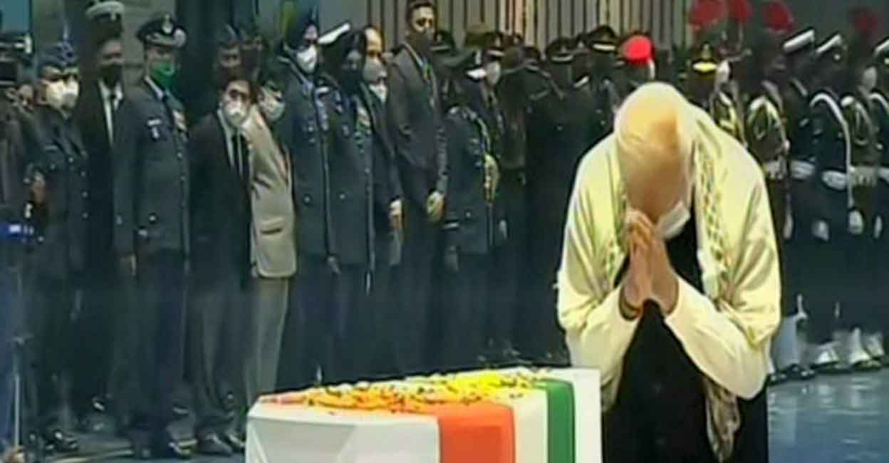 IAF chopper crash: PM Modi, top military brass pay homage to the fallen