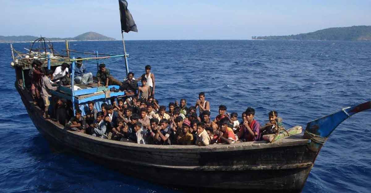Rohingya vessel in Indian waters Rohingya vessel in Indian waters