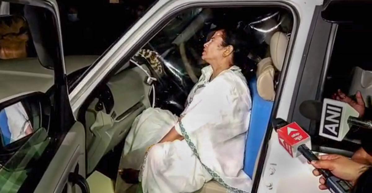 Mamata Banerjee injured during her campaign trail at Nandigram Mamata Banerjee injured during her campaign trail at Nandigram. Photo: PTI