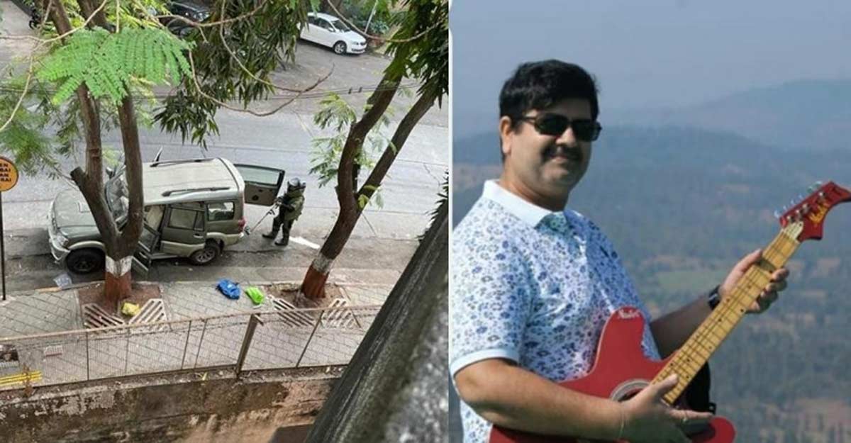 Scorpio outside Antilia and its alleged owner Mansukh Hiren Scorpio outside Antilia and its alleged owner Mansukh Hiren