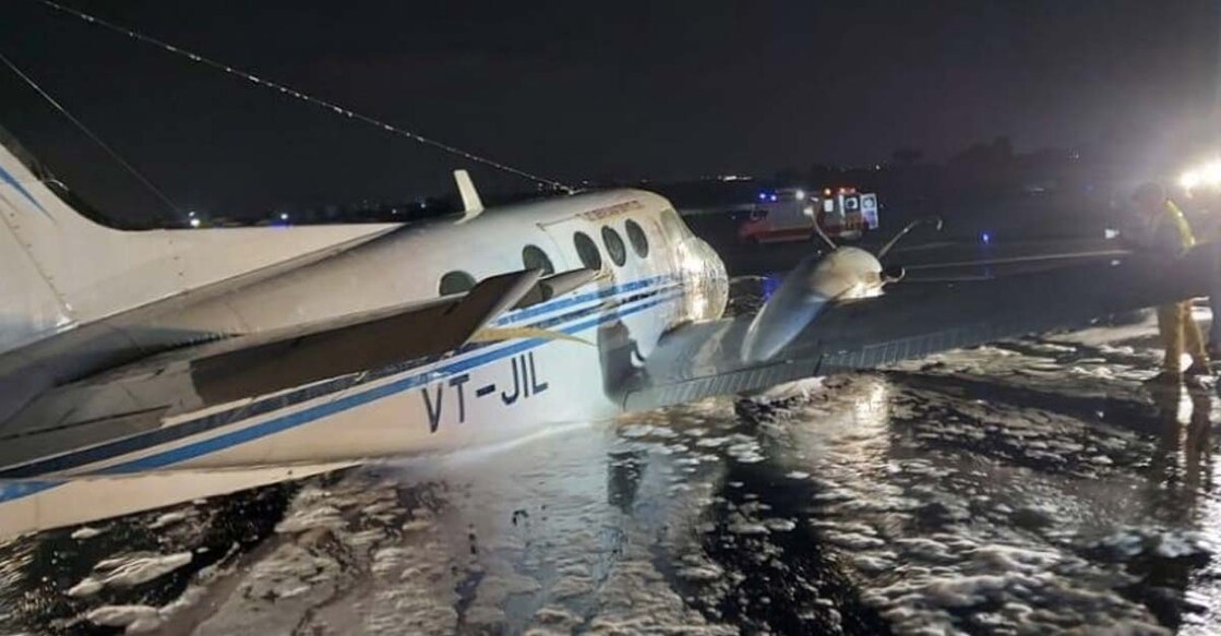 Chartered plane makes belly-landing at Mumbai airport, all passengers safe