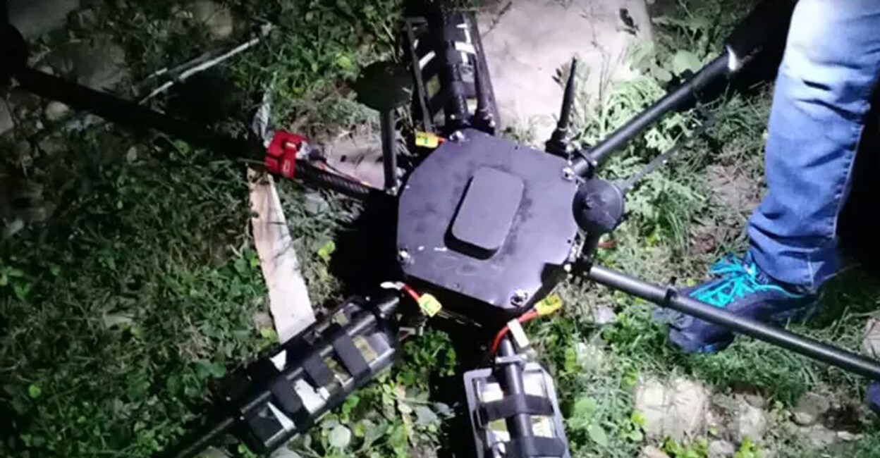 J&K police shoots down drone carrying IED material in border belt of Jammu
