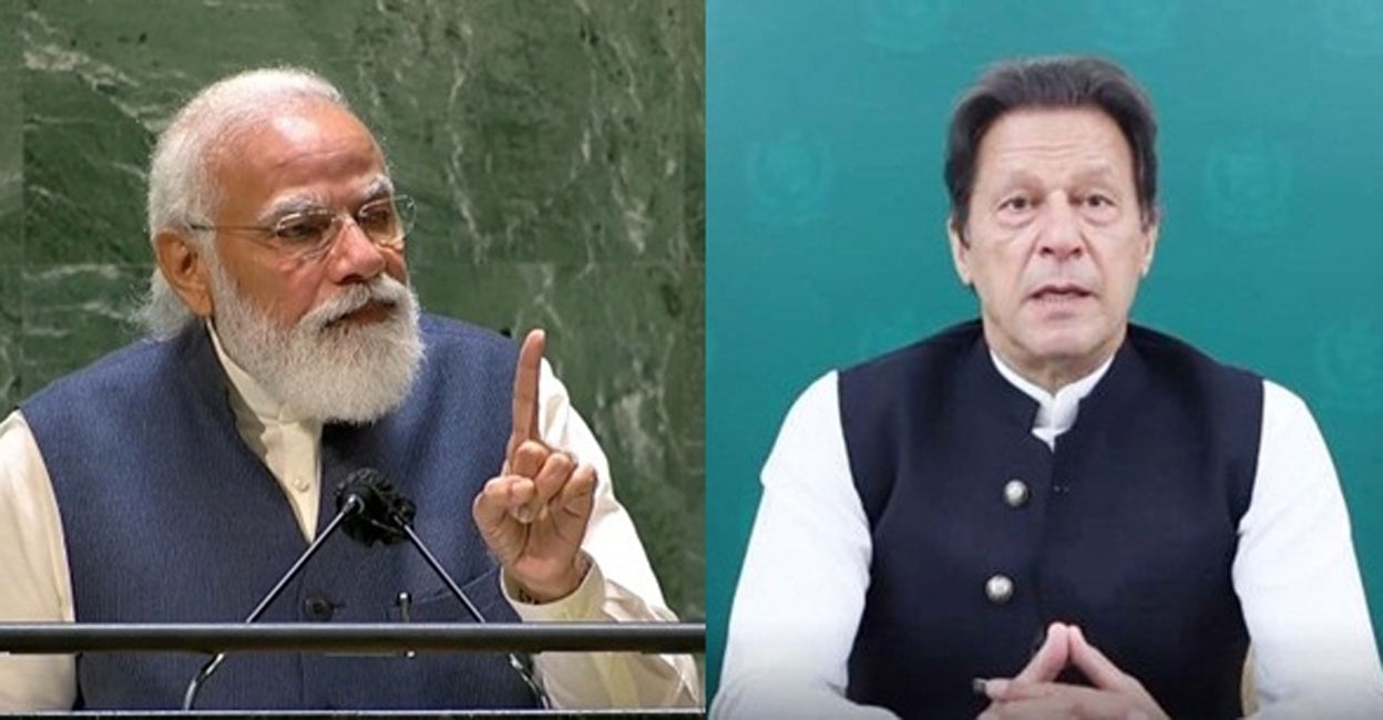 Regressive Without naming Pak, Modi slams Imran's crude rhetoric. Prime Minister Narendra Modi and his Pakistan counterpart Imran Khan. Photo: IANS
