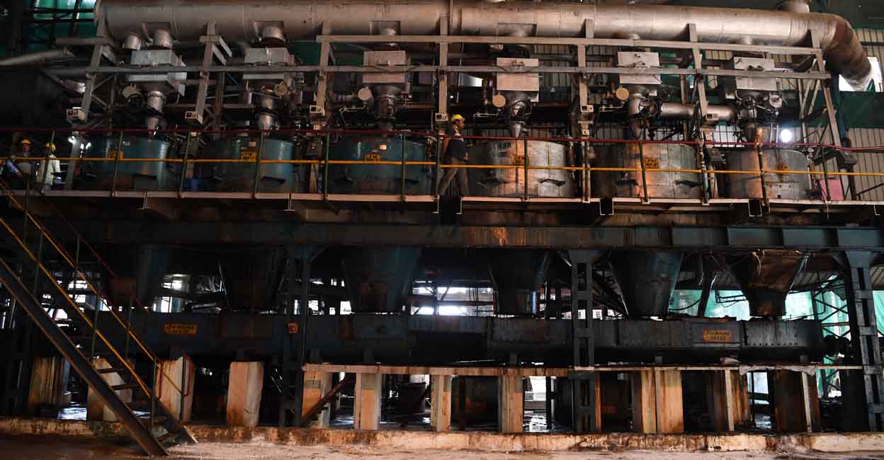 INDIA-VOTE-AGRICULTURE A sugar processing unit in Uttar Pradesh. File Photo: AFP