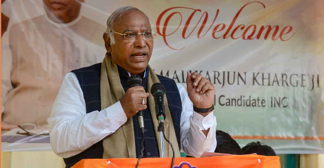 PTI10_09_2022_000055A Congress presidential candidate Mallikarjun Kharge. Photo: PTI