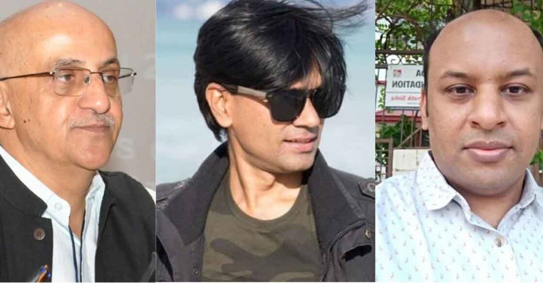 Harsh Mander, Mohammed Zubair and Pratik Sinha. Photos: Twitter