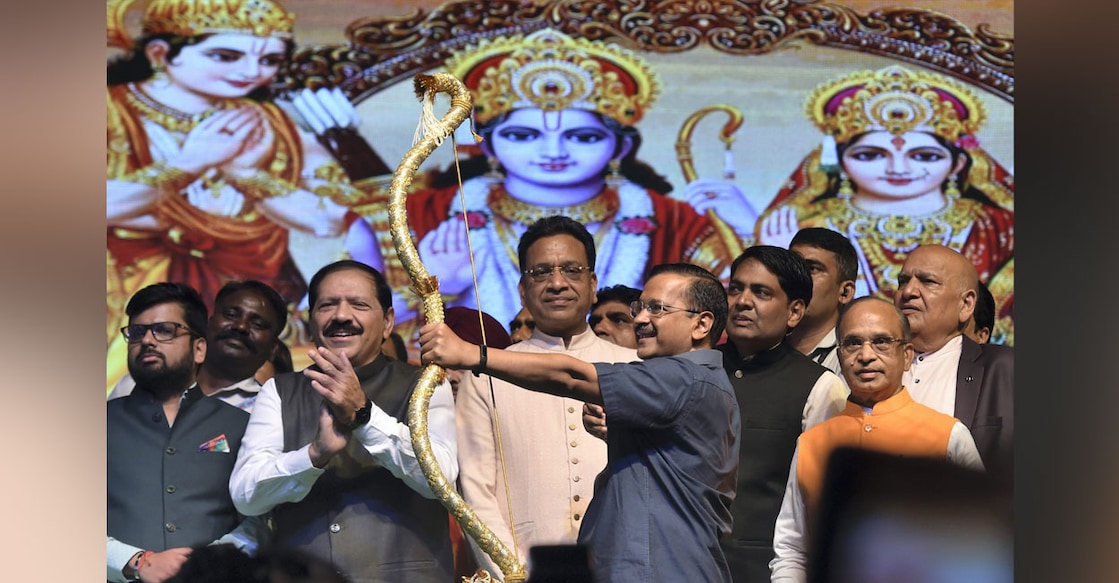 Delhi Chief Minister Arvind Kejriwal during Dussehra celebrations at the Red Fort in New Delhi on October 5. File photo: PTI 