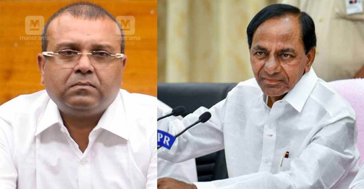 Thushar Vellappally (left) and K Chandrasekhar Rao. 
