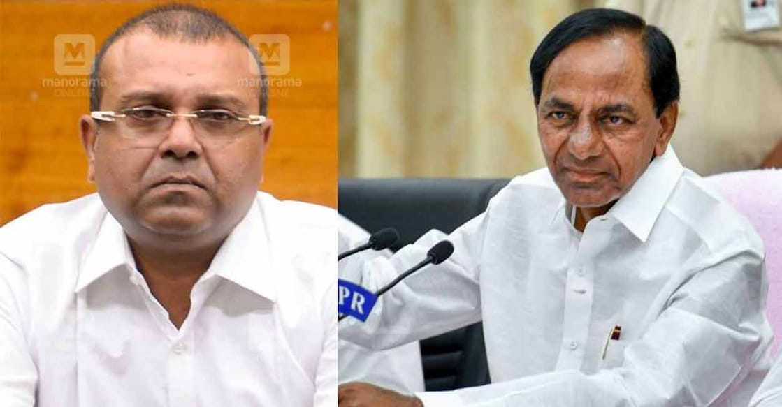 thushar-vellappally-k-chandrashekar-rao Thushar Vellappally (left) and K Chandrasekhar Rao.