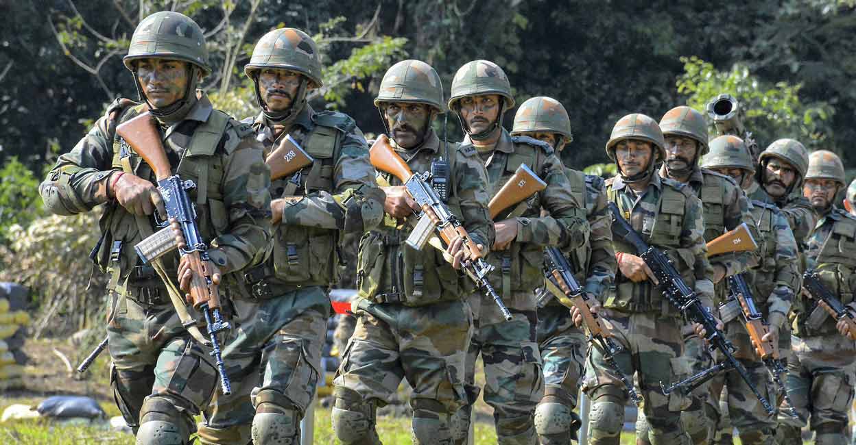 A file photo shows the Indian army personnel carrying out drills at Kibithu close to the Line of Actual Control (LAC) in Anjaw district of Arunachal Pradesh on Mar. 31, 2018. File photo: PTI