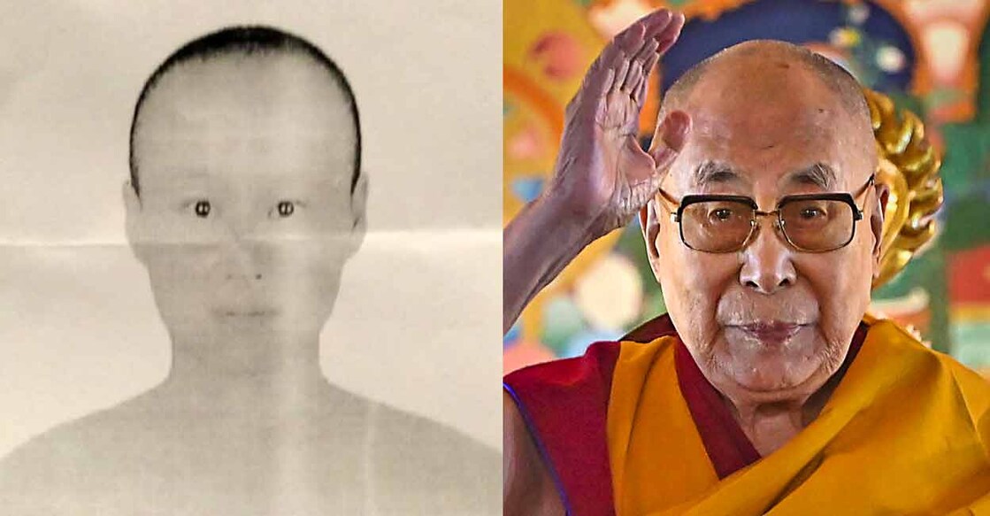 The sketch of the Chinese national released by the Bodh Gaya police. Tibetan spiritual leader Dalai Lama speaks during a sermon at Kalachakra Ground in Bodh Gaya on Thursday. Photo: PTI

