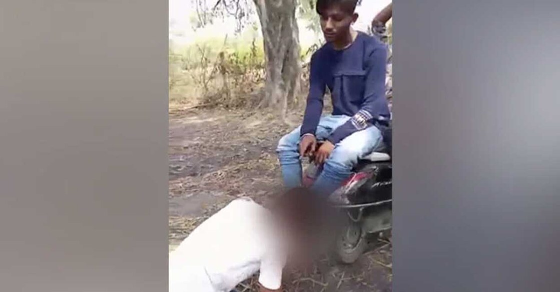 A video of attackers beating up the boy and forcing him to lick the feet of one of the attackers was recorded and shared on social media. Photo: Screengrab