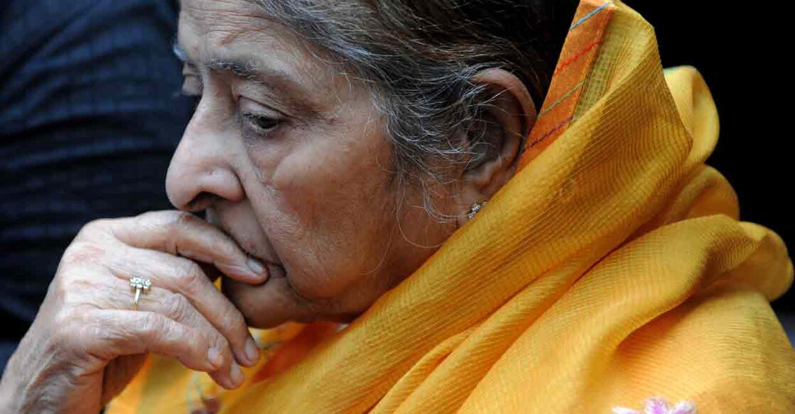 Zakia Jafri Zakia Jafri looks on during a press interaction outside a court in Ahmedabad on December 26, 2013, following a judgement in favour of Chief Minister of Gujarat Narendra Modi over his role in 2002 religious riots. Photo: AFP