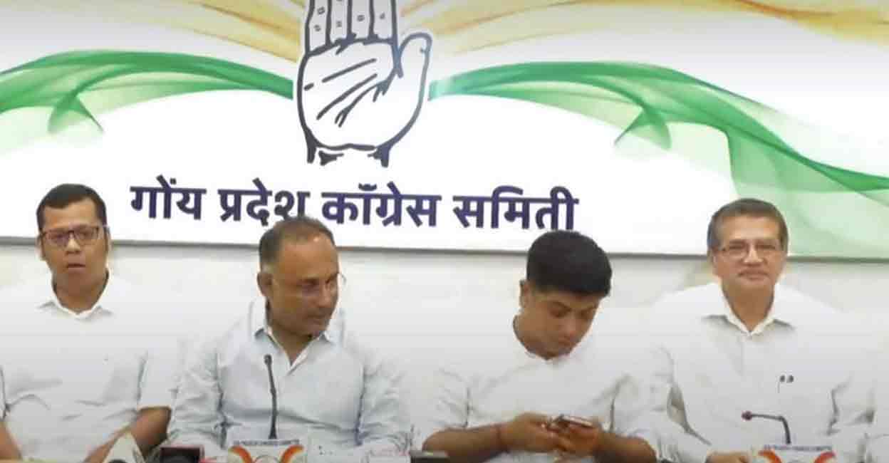 Press Conference by A.I.C.C In-Charge Dinesh Gundu Rao ,GPCC President Amit and other Congress Leaders. (PTI Photo)