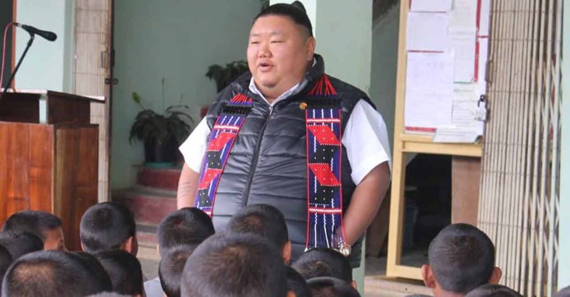 Temjen Imna Along, who is the president of Nagaland BJP, holds the portfolio of higher education and tribal affairs.   Photo: Twitter/@AlongImna