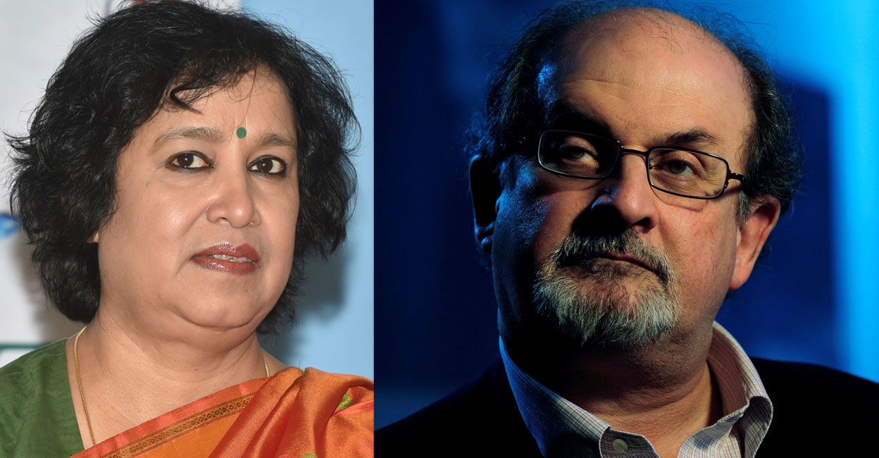 Taslima Nasreen (left) and Salman Rushdie. Photos: Manorama/Reuters
