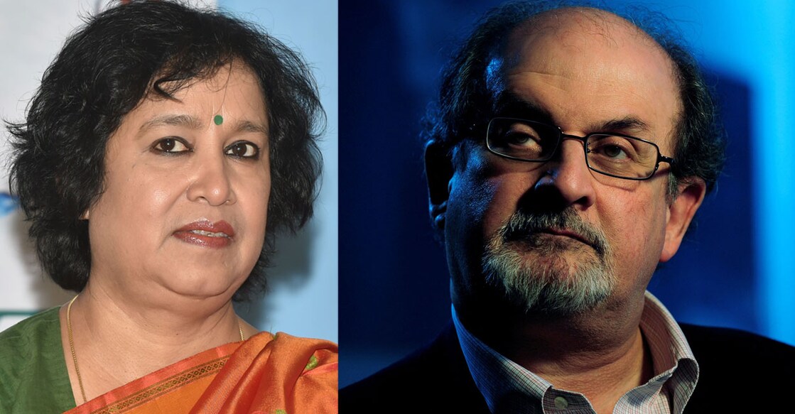 Taslima Nasreen (left) and Salman Rushdie. Photos: Manorama/Reuters