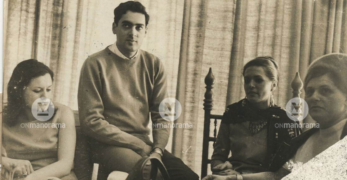 A file photo of Paolo Maino (right) with Rajiv Gandhi and Sonia Gandhi and the latter's sister (left). 
