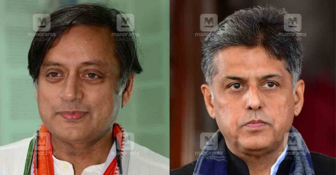 Shashi Tharoor and Manish Tewari. Photo: Manorama Online. 