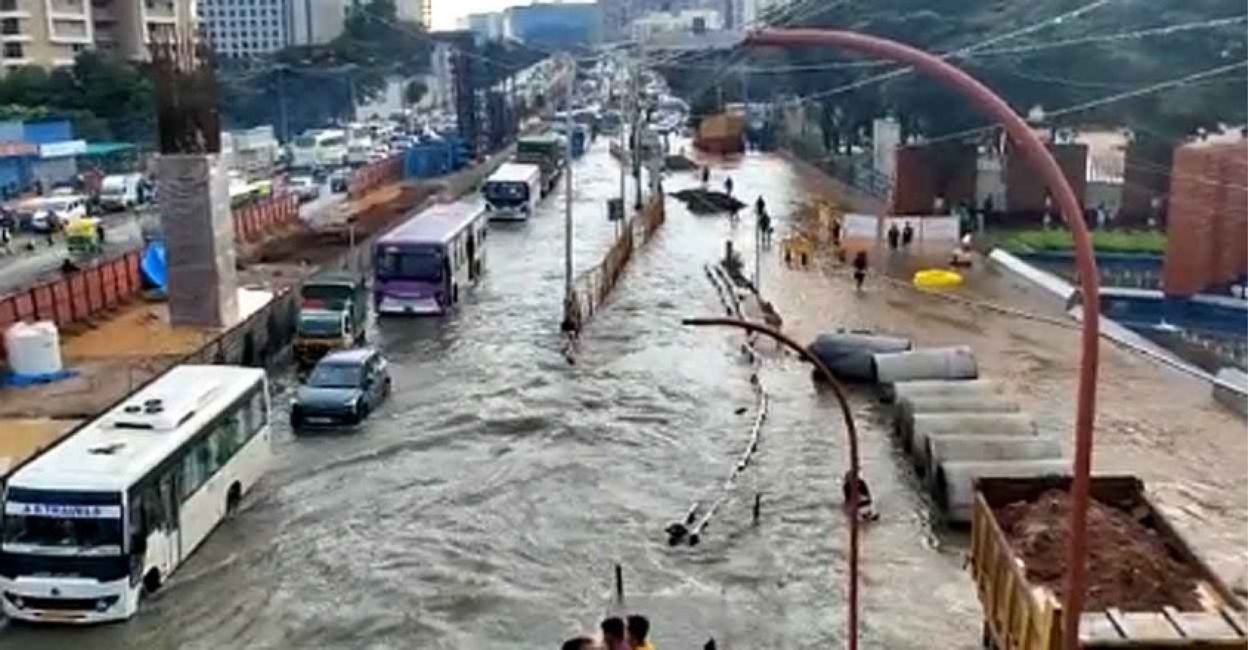 bengaluru hit by flooding, traffic snarls after heavy rain | india | onmanorama