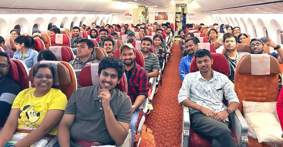 operation-ajay Passengers onboard the flight from Israel. Photo: X/@DrSJaishankar