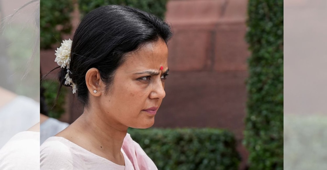 TMC MP Mahua Moitra at Parliament House complex, in New Delhi. File photo: PTI