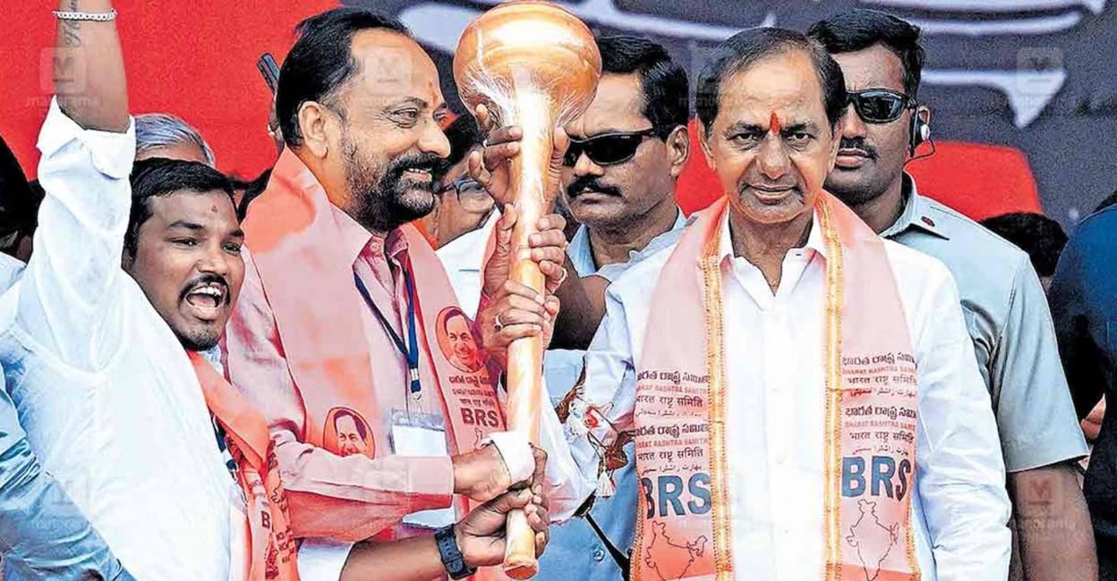 Though he is contesting from two constituencies,  K Chandrashekar Reddy has not changed the routine he had followed in the previous two elections. Photo: Manorama