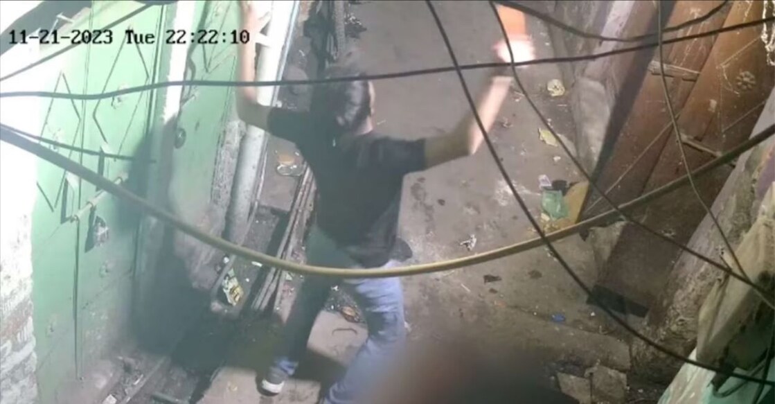 CCTV footage of the accused dancing after murdering a 17-year-old. 