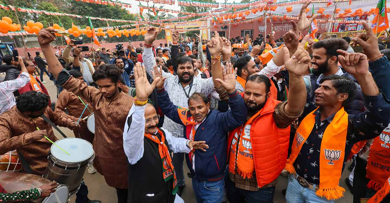 Assembly poll results: BJP triumphs in 3 out of 4 states; Congress bags Telangana
