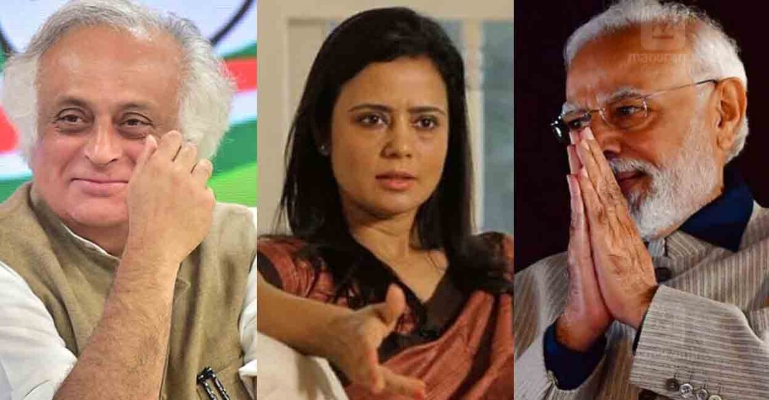 jairam-mehua-modi Jairam Ramesh; Mahua Moitra; Narendra Modi. Photo: Manorama Online