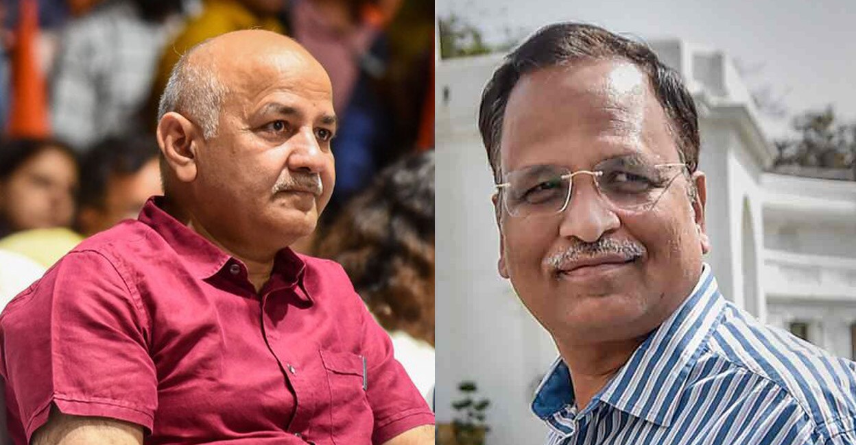 Manish Sisodia and Satyendar Jain. Photo: Manorama Online