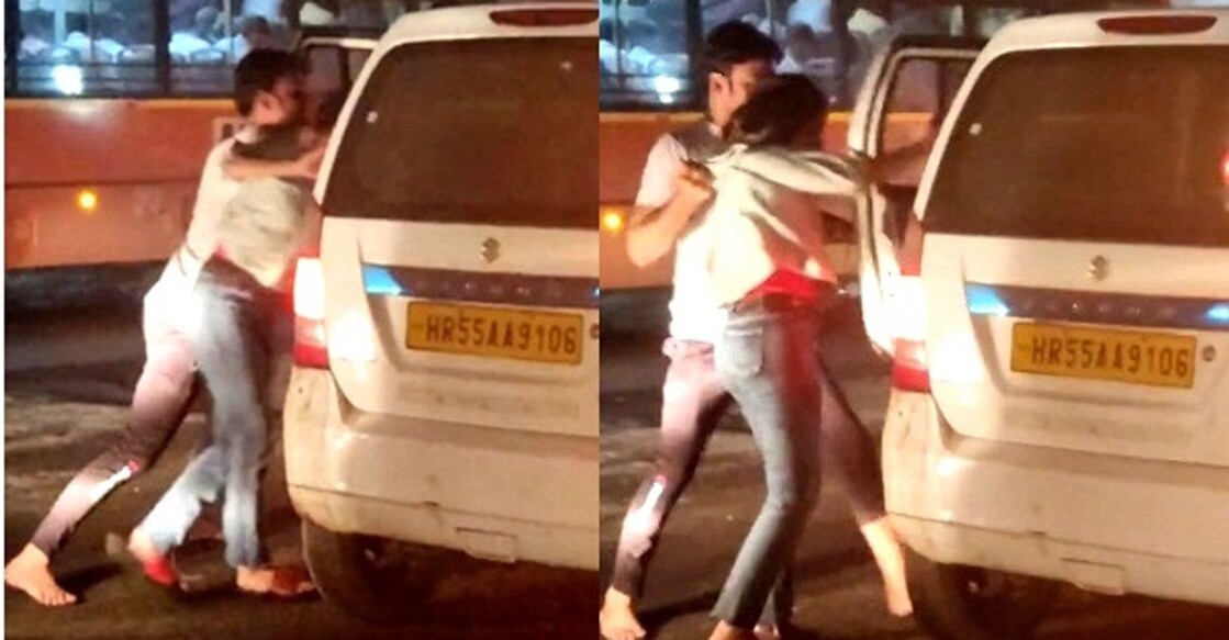 In the video two persons could be seen dragging a girl and pushing her into their car. Photo: IANS