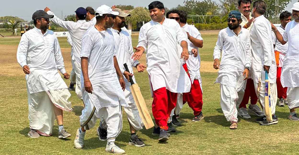Vedic Cricket Players celebrate after a match. Photo: Special Arrangement