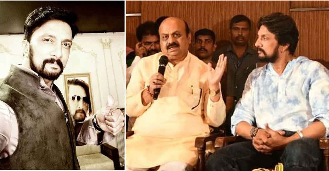 kichcha-sudeep-basavaraj-bommai Bommai said since Sudeep has announced that he would stand by him and extend him support, it means he will campaign for BJP as well. Photo: kichchasudeepa/Instagram/@BSBommai/Twitter