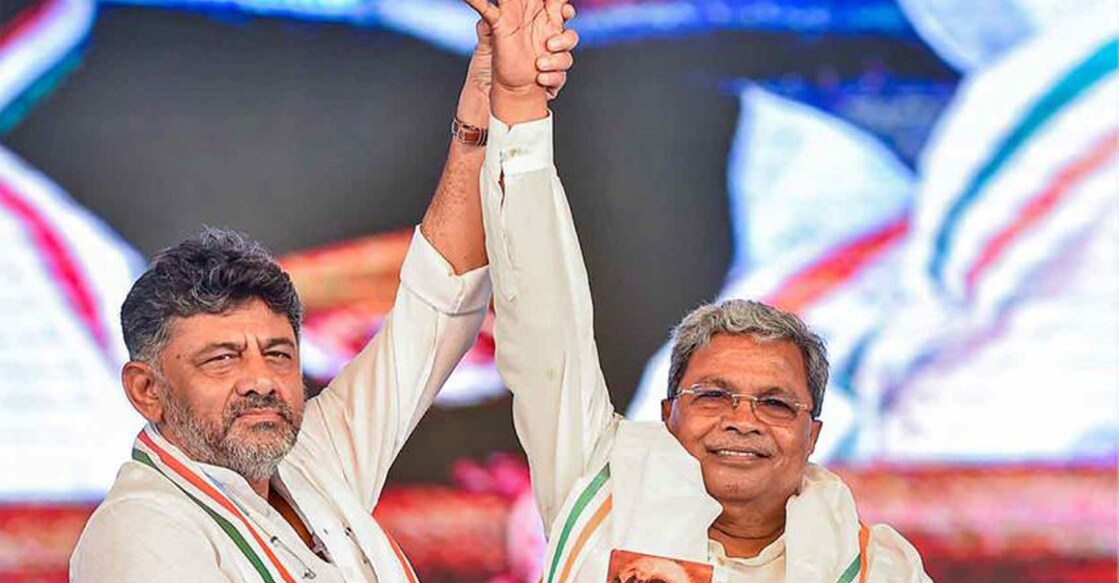 D K Shivakumar and Siddaramaiah. Photo: Manorama