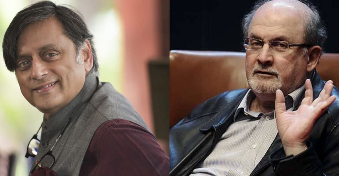 Shashi Tharoor; Salman Rushdie. Photo: Onmanorama/Canva