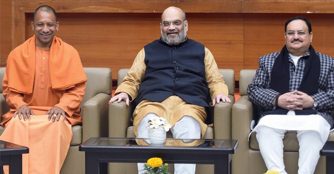 Yogi,amit shah and nadda Yogi,amit shah and nadda. Photo: PTI