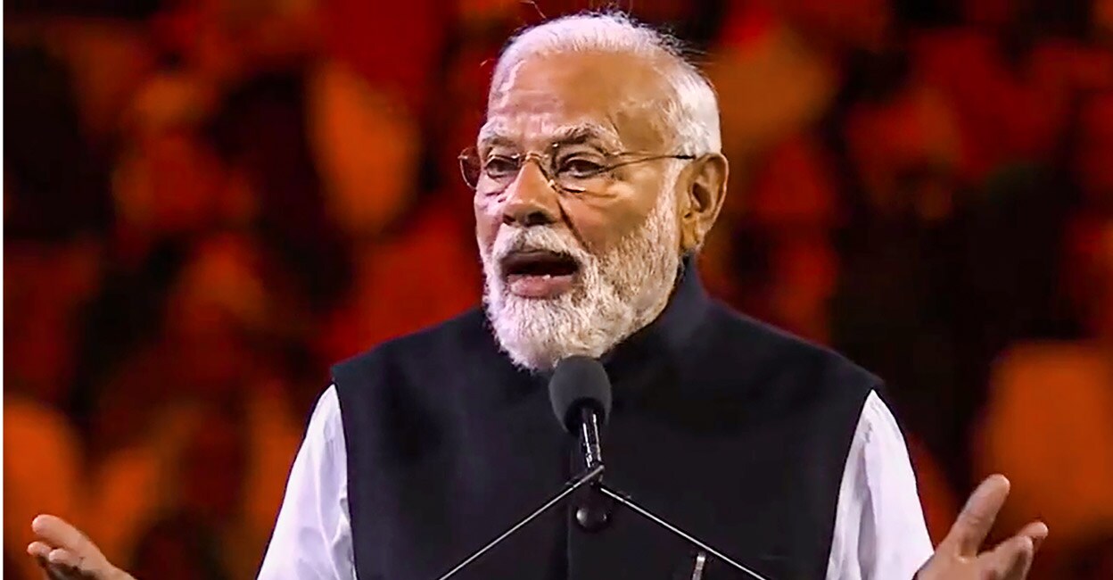 Modi along with his Australian counterpart Anthony Albanese attended the event at Sydney's Qudos Bank Arena. Photo: PTI