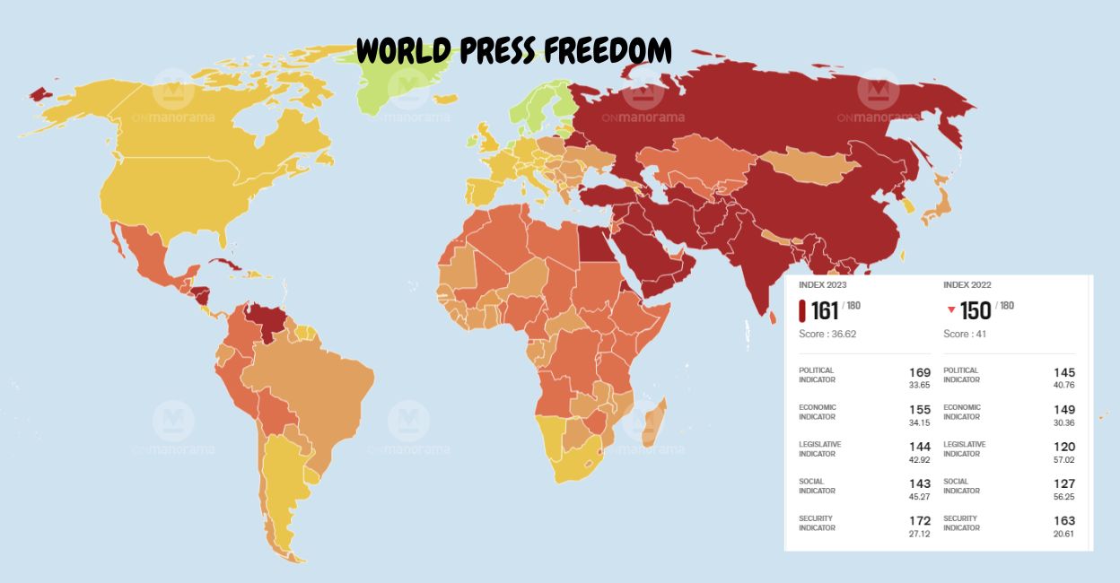 World Press Freedom Index 2023 World Press Freedom Index 2023. Image courtesy: Website/ rsf.org