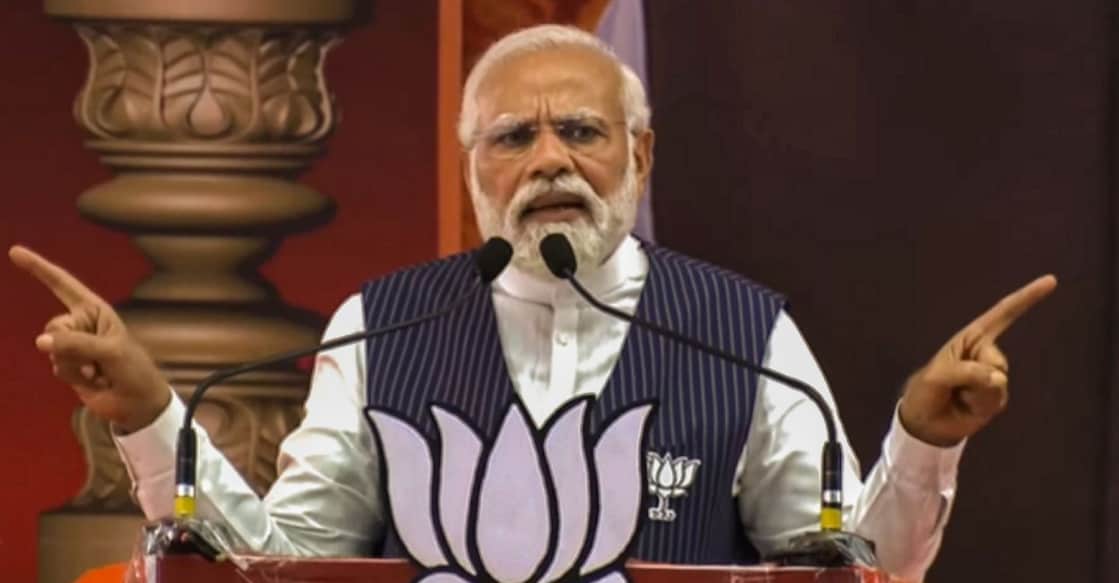modi-karnataka-mysuru Prime Minister and senior BJP leader Narendra Modi speaks during a public meeting ahead of Karnataka Assembly elections, at Nanjanagudu in Mysuru district, Sunday, May 7, 2023. Photo: PTI