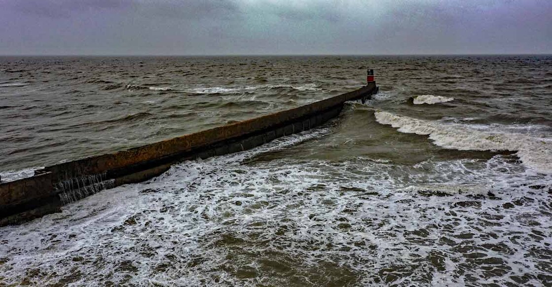 The Mandvi port ahead of the expected landfall of Cyclone Biparjoy, in Kutch, June 14, 2023. Photo: PTI
