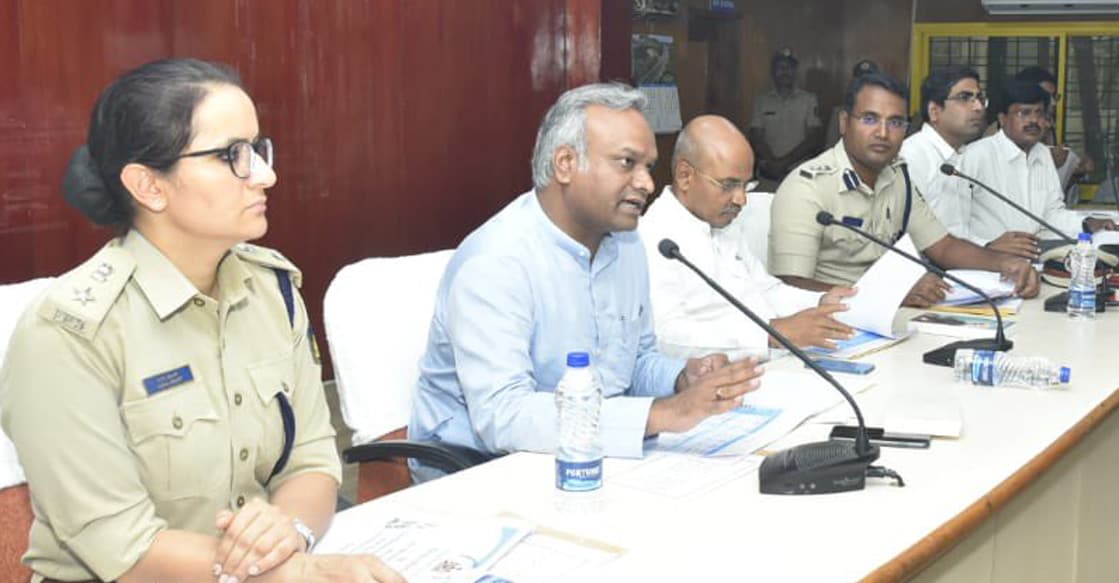 Priyank Kharge addressing the state police officiers during a Home Department review on June 20. Photo: Twitter/@PriyankKharge