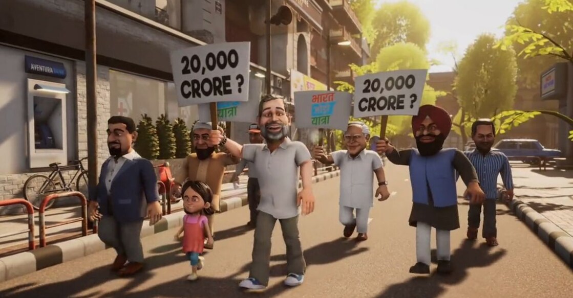 A still from the animated video shared by the Congress. Screengrab: Twitter/Congress
