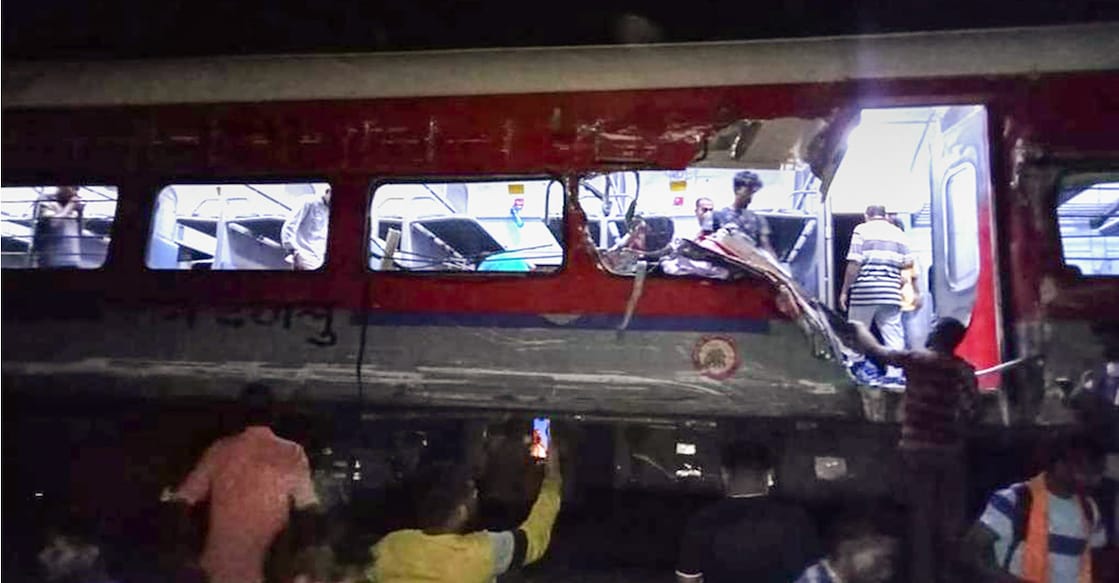 odisha-train-crash-main Rescue operation being conducted after four coaches of the Coromandel Express derailed after a head-on collision with a goods train in Balasore district on Friday evening. Photo: PTI