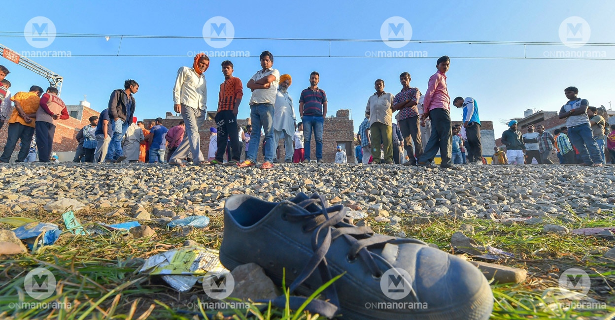 punjab-train-accident A speeding train ran over hundreds of people who were out to watch Ravana’s effigy being set ablaze amid Dussehra celebrations at the Joda Fatak area in Punjab. Photo: PTI/ Kamal Kishore from Manorama Archive
