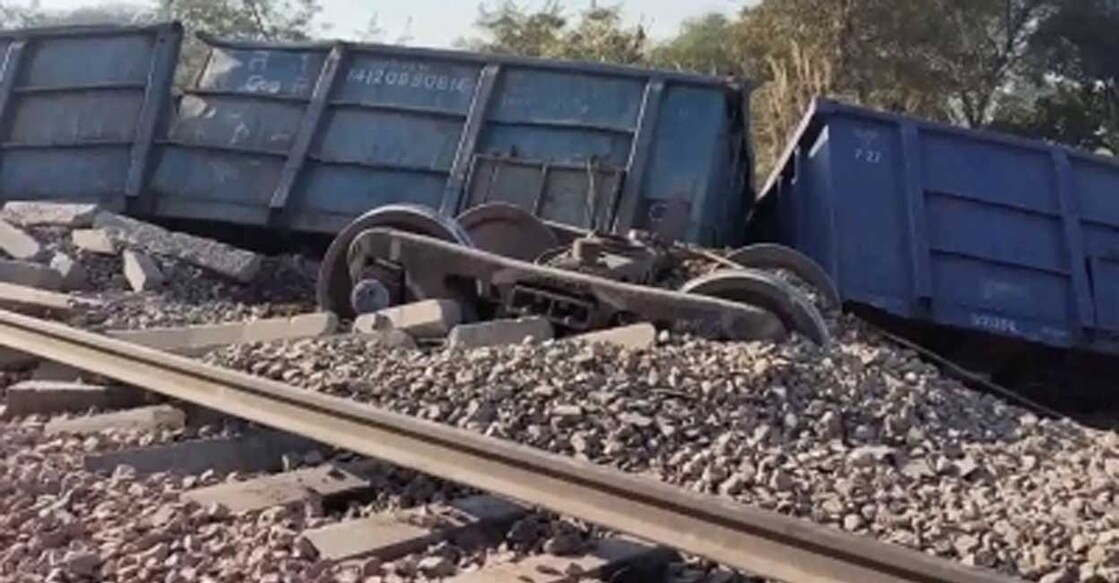 The derailment happened in the early morning of Monday on the private railway line connecting Dungri Limestone Mines and cement plant of ACC Bargarh. Photo: IANS