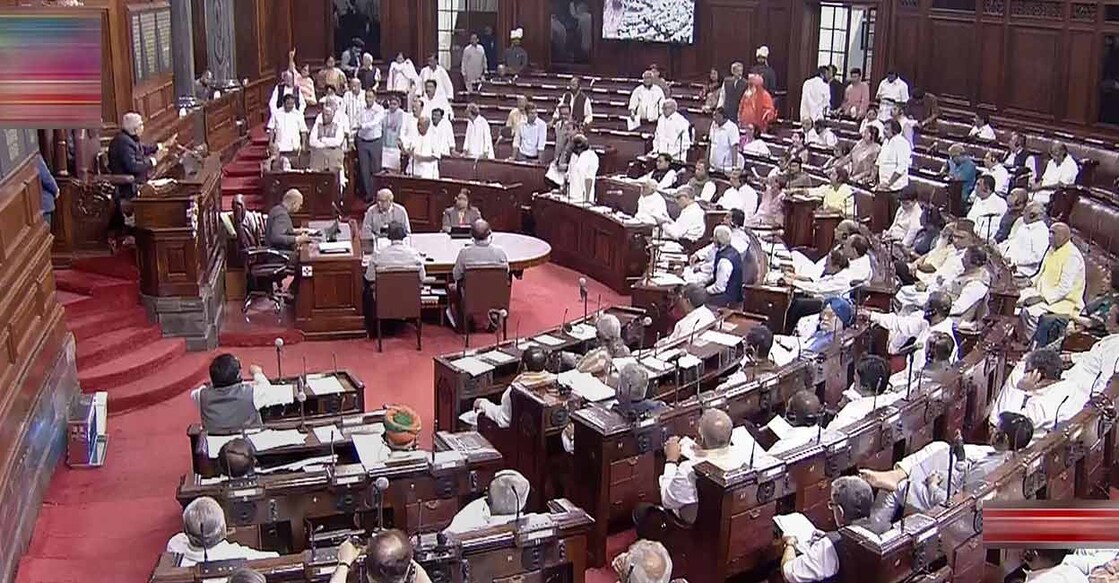As the House reassembled at 3.30 pm after witnessing four adjournments during the day, Chairman Jagdeep Dhankhar said the government is ready for a discussion on the Manipur issue. Photo: PTI